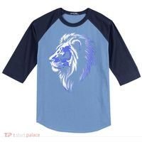 Cool Lion With Blue Eyes Lions Raglan Baseball Sleeve Shirt thumb 0