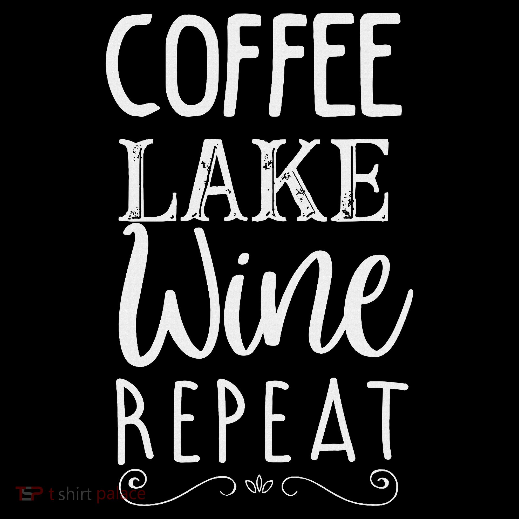 Coffee Lake Wine Repeat, Coffee Lover Lake Summer Women's Hoodie
