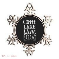 Coffee Lake Wine Repeat, Coffee Lover Lake Summer Ornament thumb 0