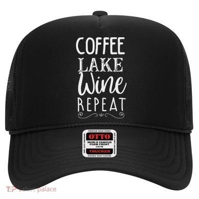 Coffee Lake Wine Repeat, Coffee Lover Lake Summer Hat