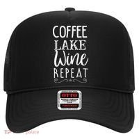 Coffee Lake Wine Repeat, Coffee Lover Lake Summer Hat thumb 0
