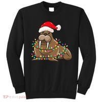 Christmas Lights Walrus Wearing Xmas Hat Walrus Lover Sweatshirt thumb 0