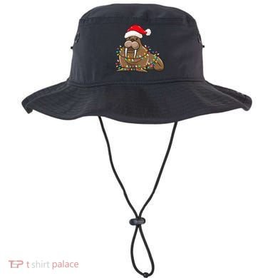 Christmas Lights Walrus Wearing Xmas Hat Walrus Lover Bucket Hat