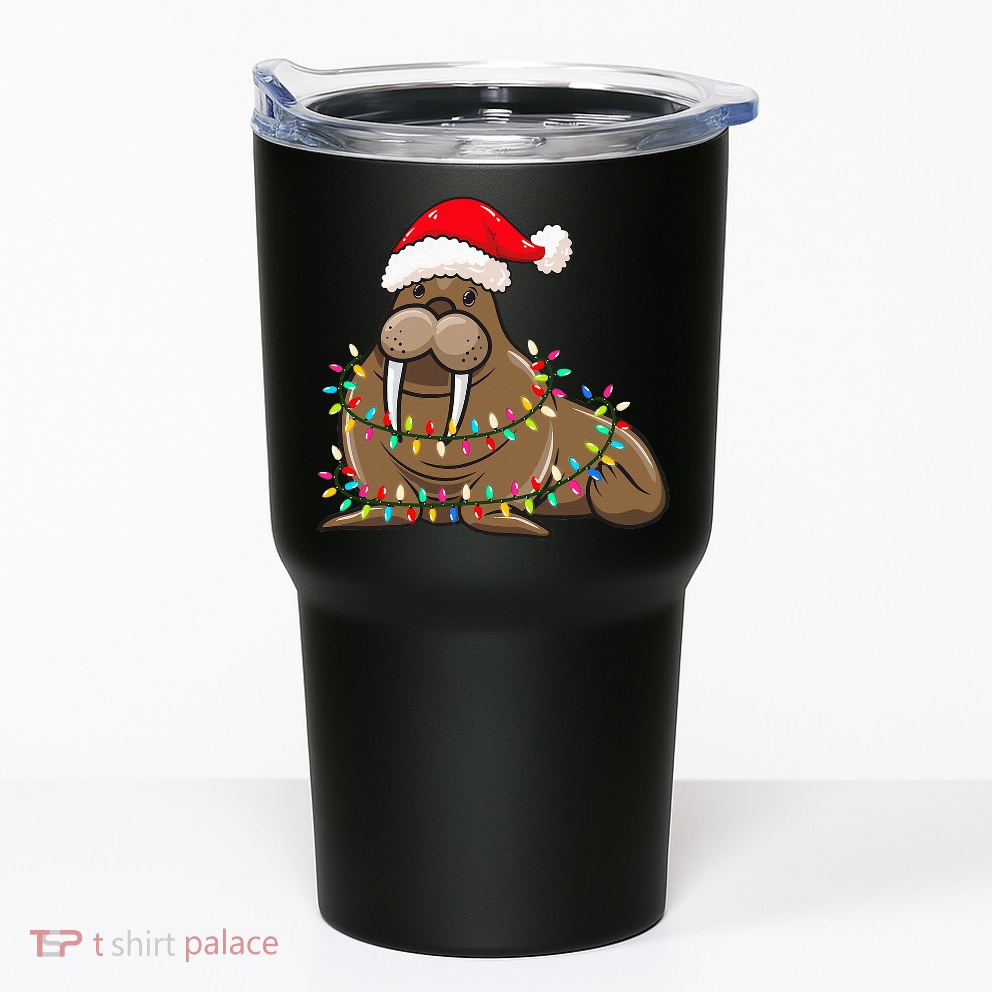 Christmas Lights Walrus Wearing Xmas Hat Walrus Lover Tumbler