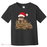 Christmas Lights Walrus Wearing Xmas Hat Walrus Lover Toddler T-Shirt thumb 0
