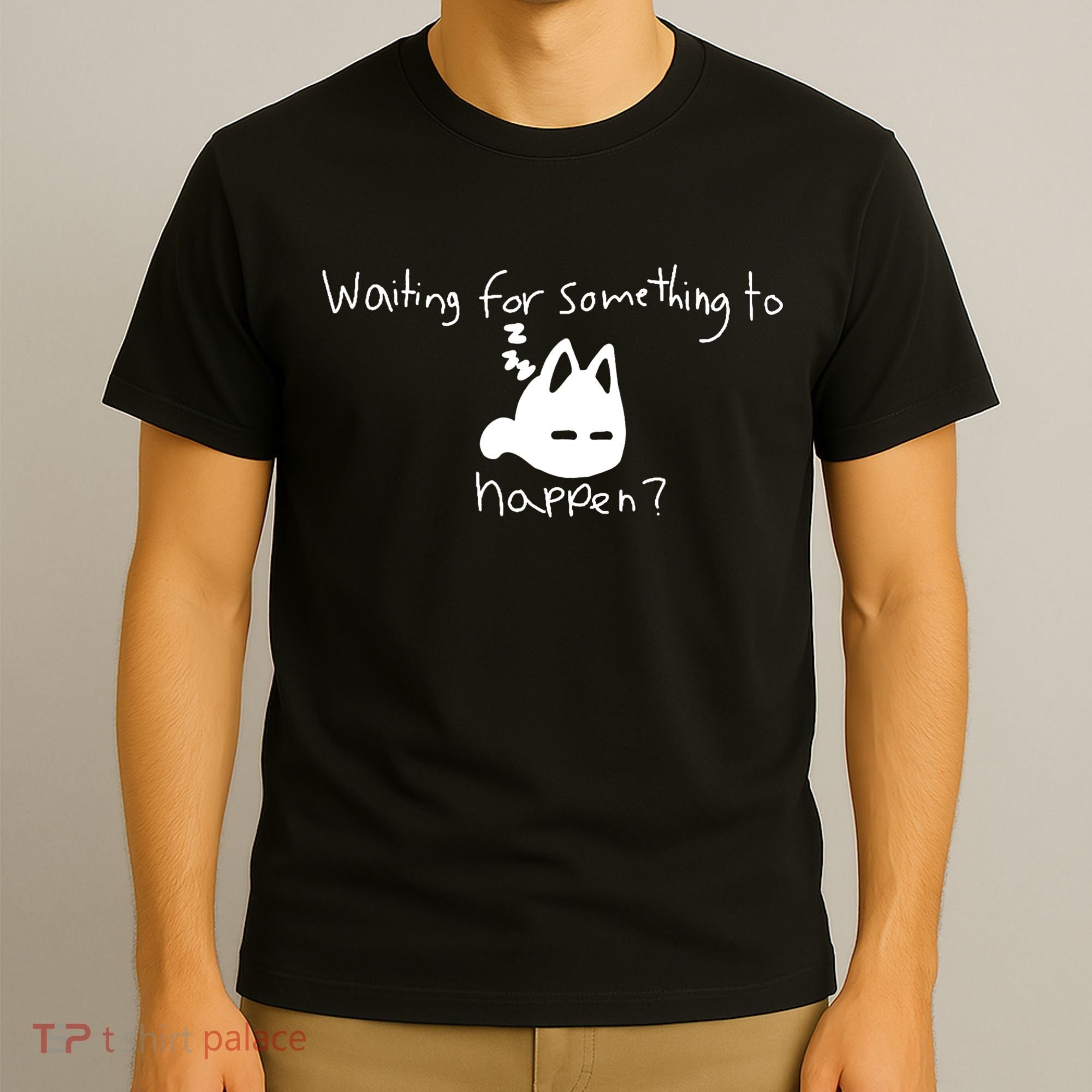 Cat Lover Waiting For Something To Happen Omori Cat Inspired T-Shirt