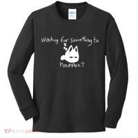 Cat Lover Waiting For Something To Happen Omori Cat Inspired Kids Long Sleeve Shirt thumb 0