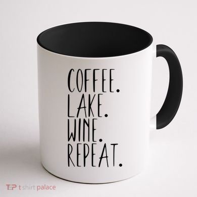Coffee Lake Wine Repeat Gift Coffee Mug back