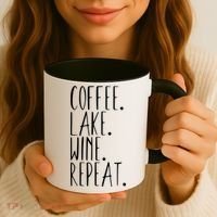 Coffee Lake Wine Repeat Gift Coffee Mug thumb 3