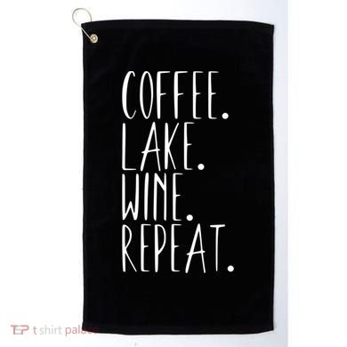 Coffee Lake Wine Repeat Gift Golf Towel