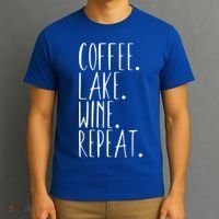 Coffee Lake Wine Repeat Gift T-Shirt thumb 3