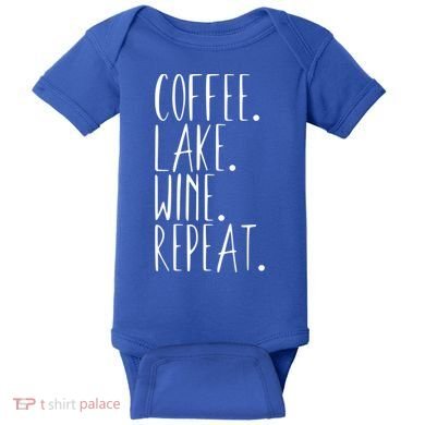 Coffee Lake Wine Repeat Gift Baby Bodysuit