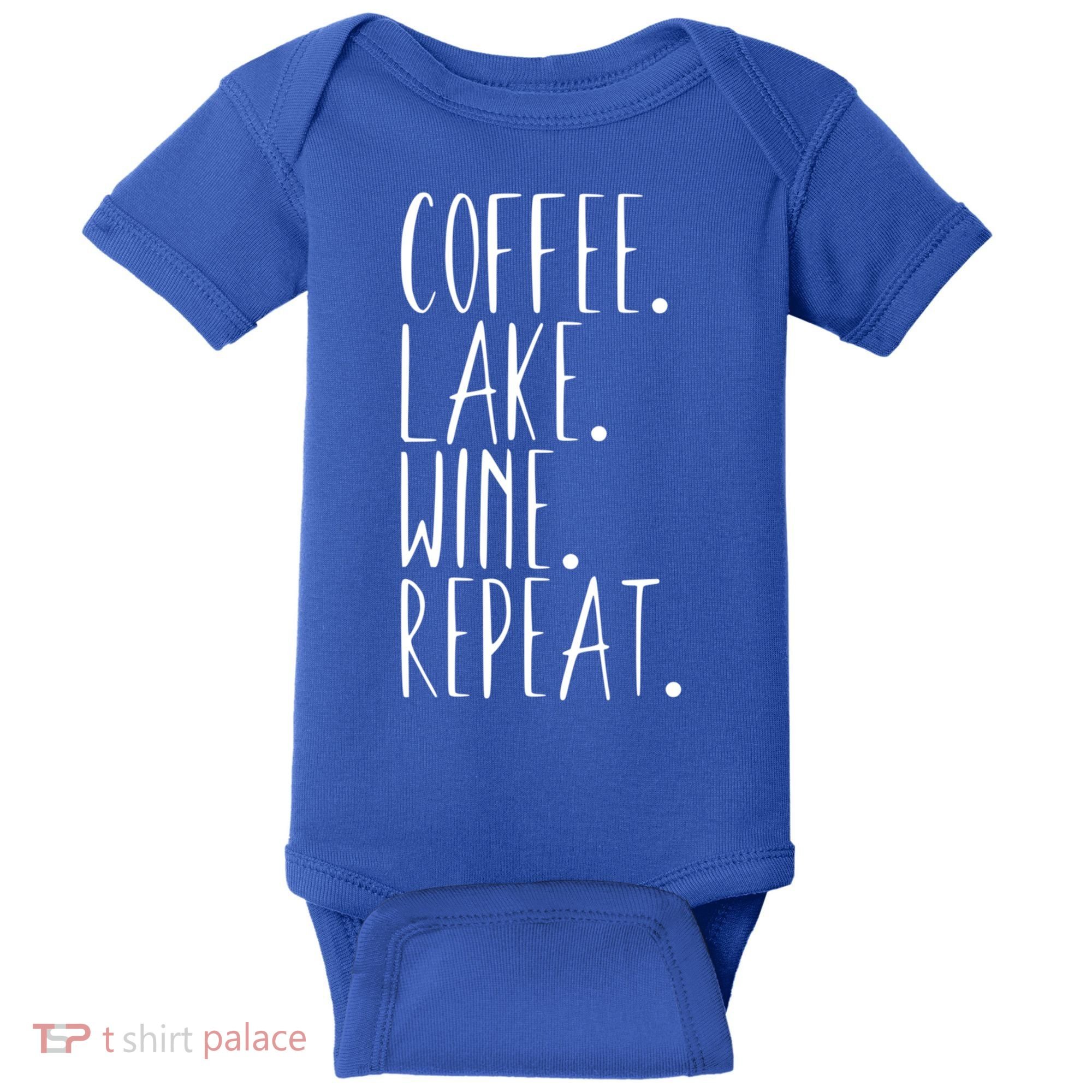 Coffee Lake Wine Repeat Gift Baby Bodysuit