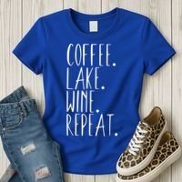 Coffee Lake Wine Repeat Gift Women's T-Shirt thumb 3