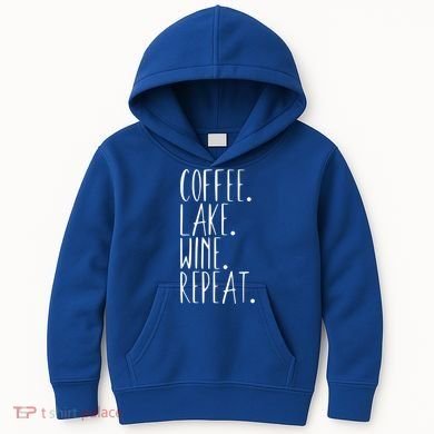 Coffee Lake Wine Repeat Gift Kids Hoodie