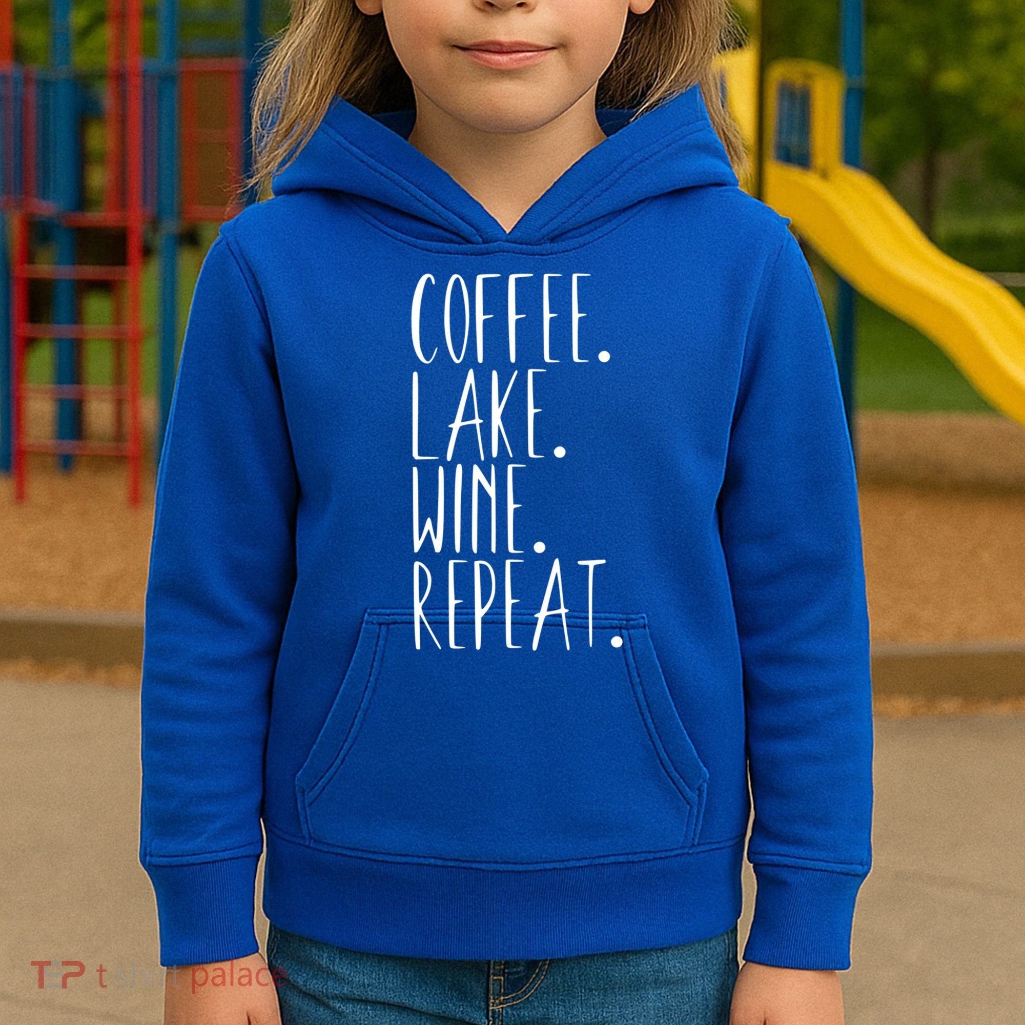 Coffee Lake Wine Repeat Gift Kids Hoodie