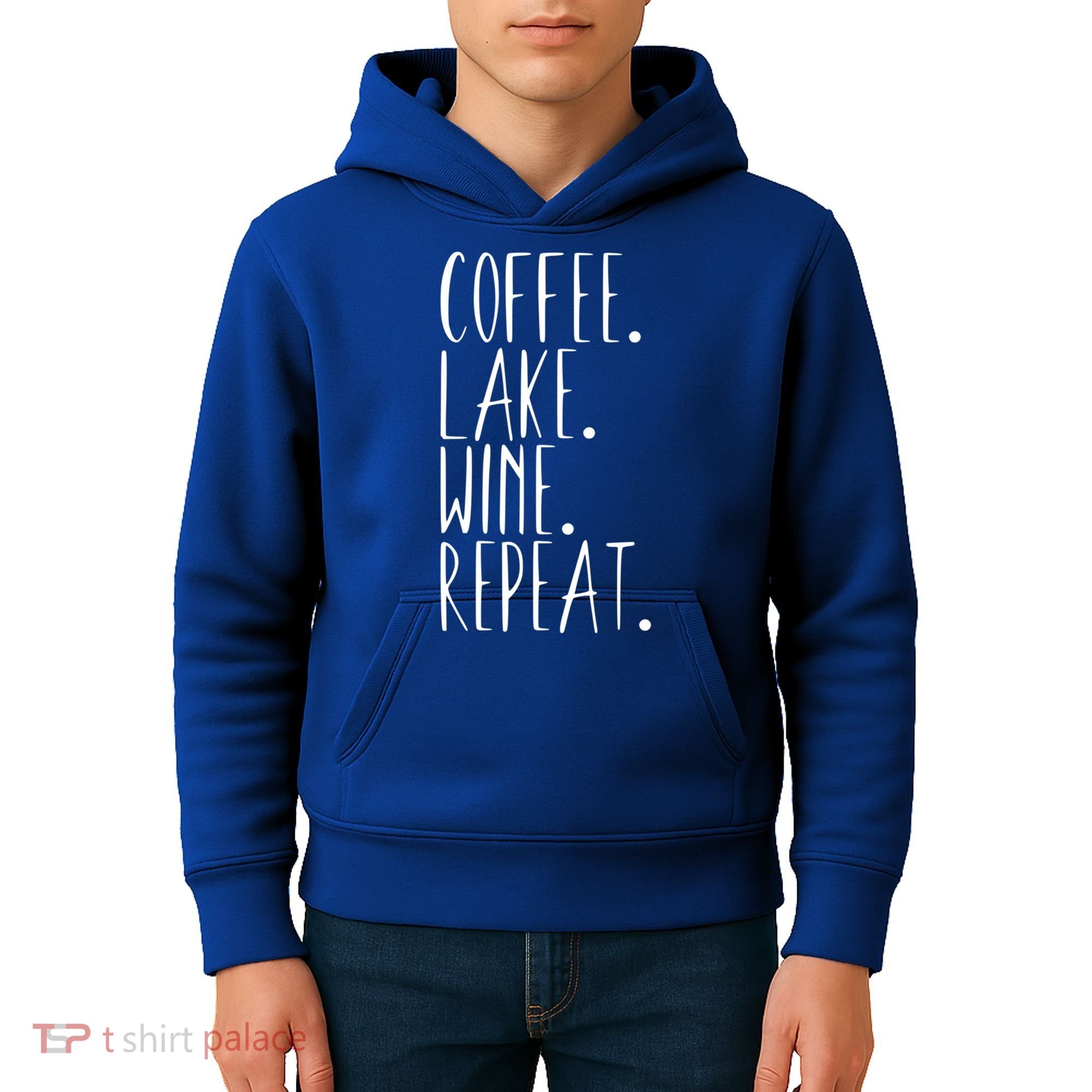 Coffee Lake Wine Repeat Gift Kids Hoodie