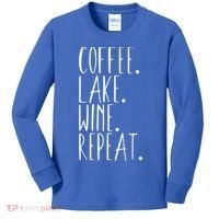 Coffee Lake Wine Repeat Gift Kids Long Sleeve Shirt thumb 0