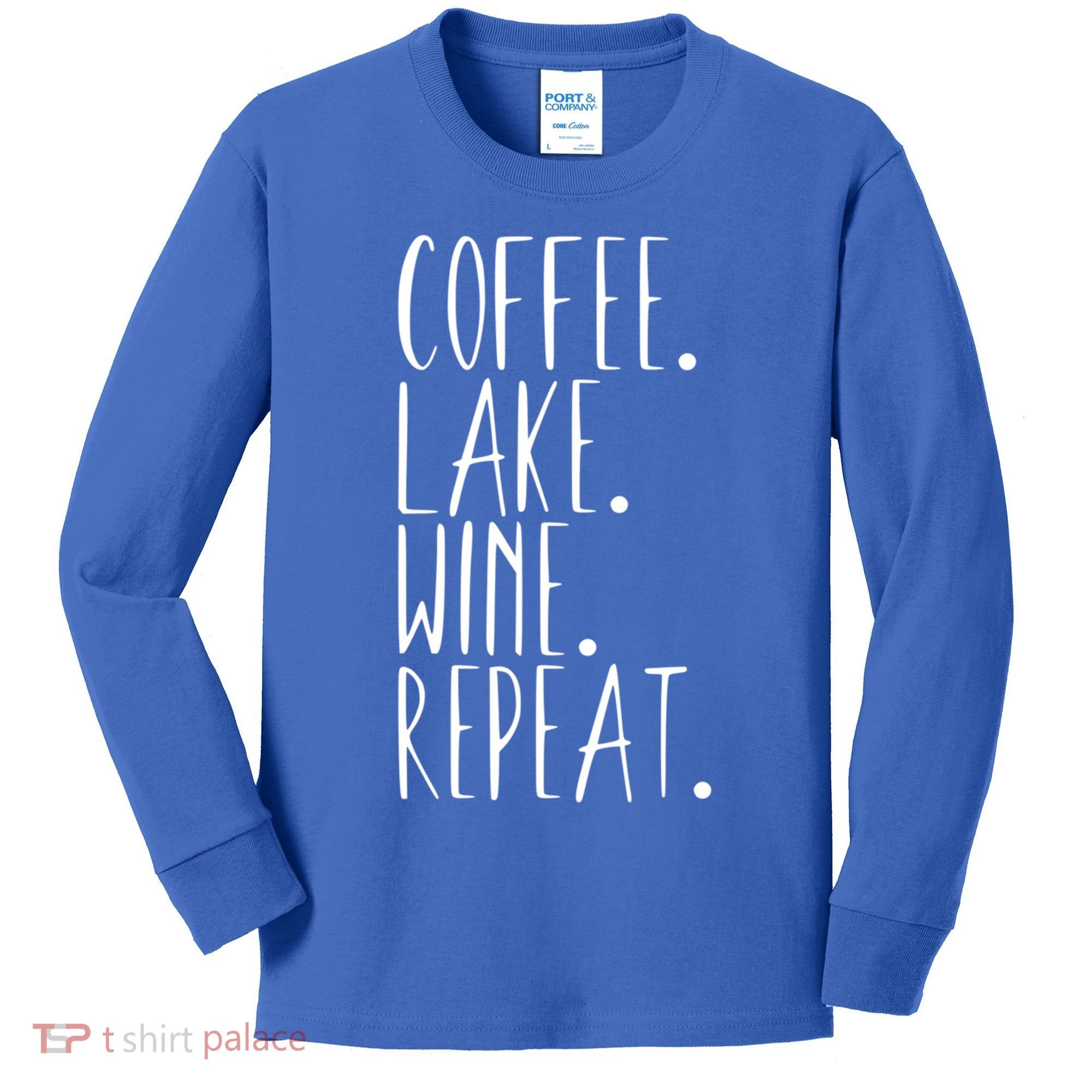 Coffee Lake Wine Repeat Gift Kids Long Sleeve Shirt
