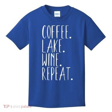 Coffee Lake Wine Repeat Gift Kids T-Shirt