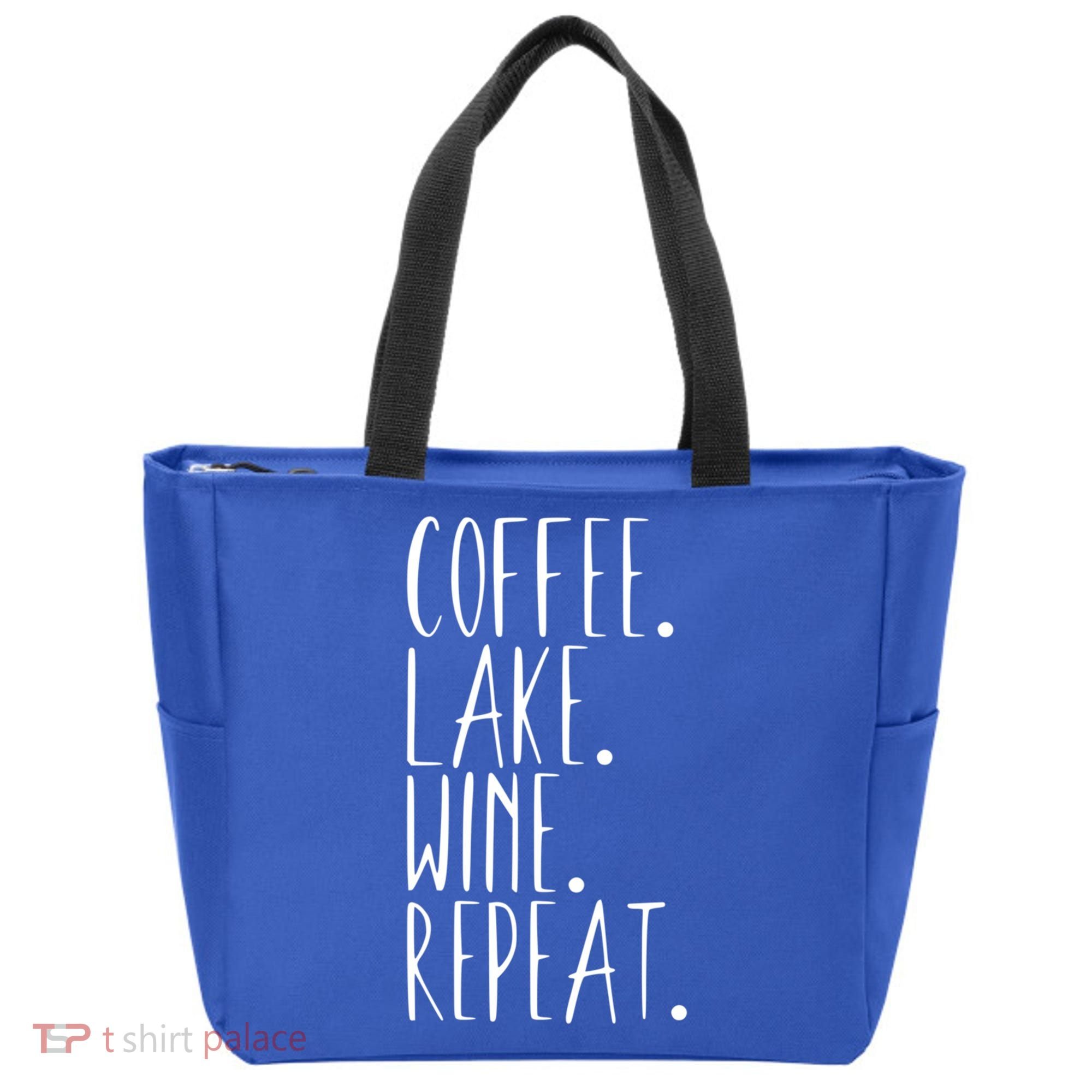 Coffee Lake Wine Repeat Gift Tote Bag