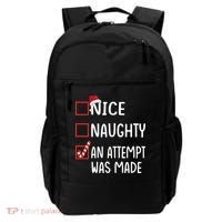 Christmas List Xmas Gift Nice Naughty An Attempt Was Made Gift Backpack thumb 0