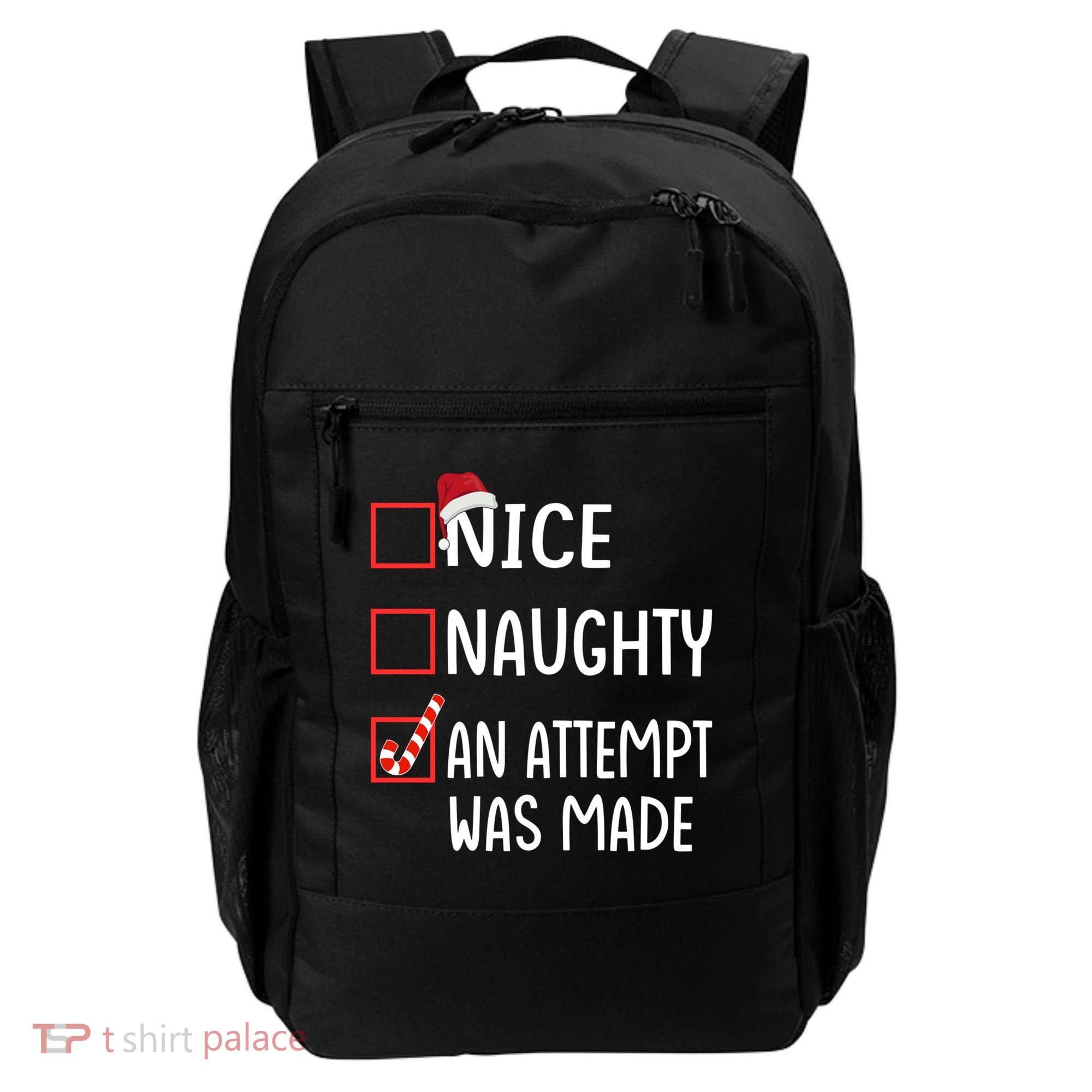 Christmas List Xmas Gift Nice Naughty An Attempt Was Made Gift Backpack
