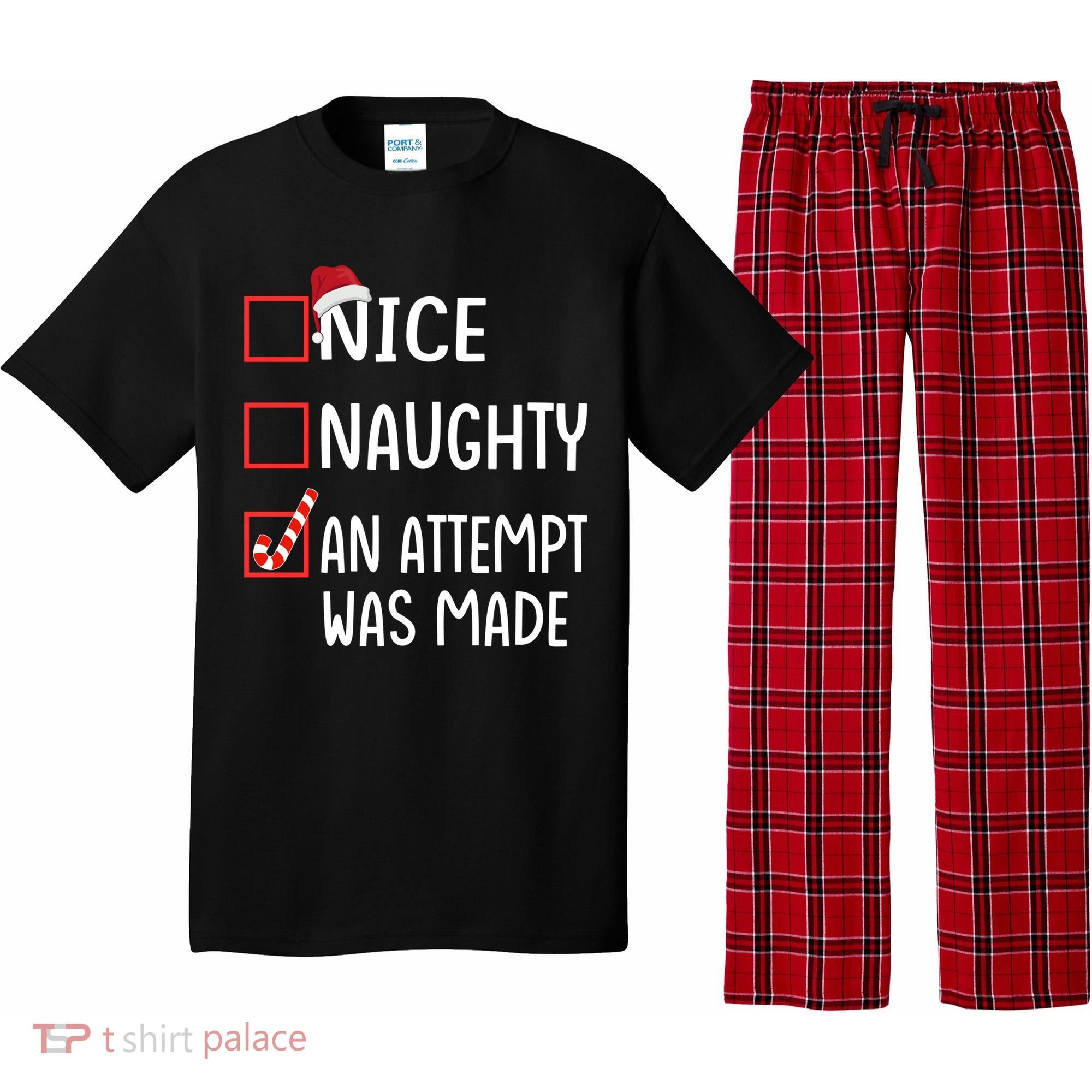 Christmas List Xmas Gift Nice Naughty An Attempt Was Made Gift Pajama Set