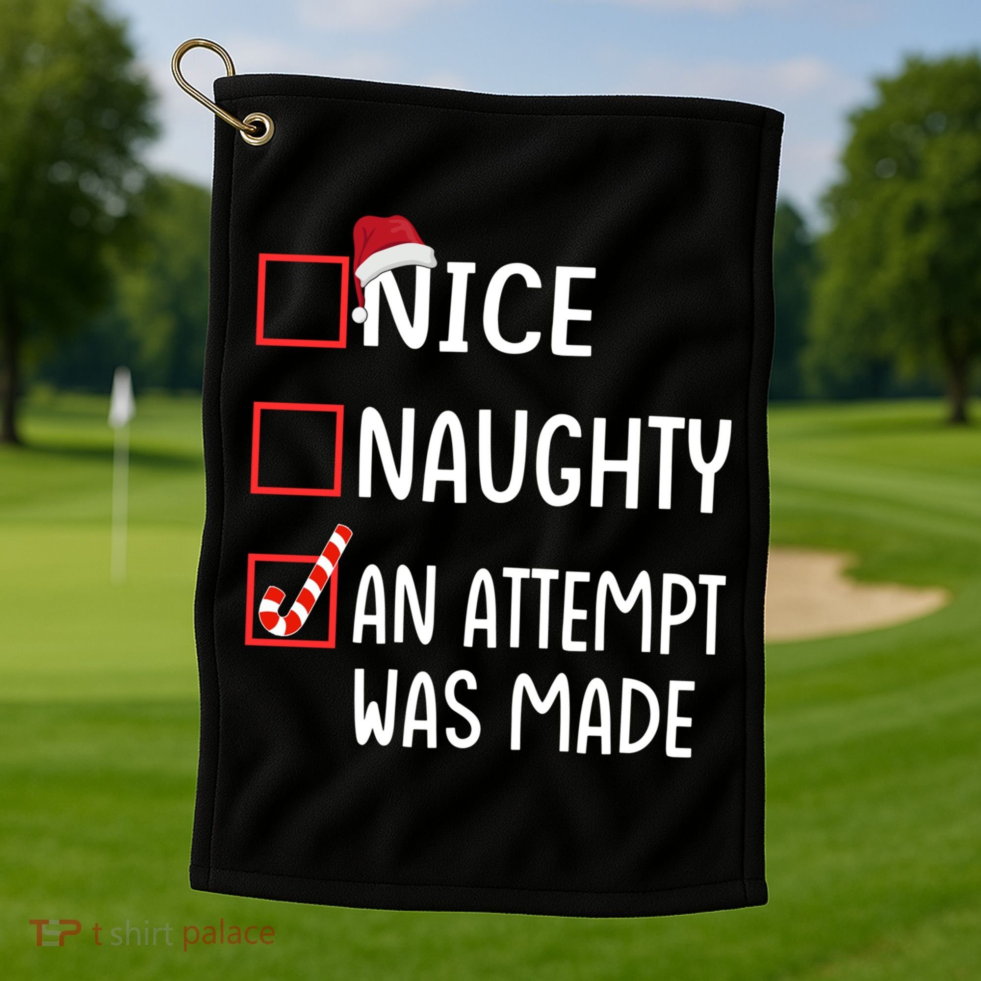 Christmas List Xmas Gift Nice Naughty An Attempt Was Made Gift Golf Towel