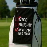 Christmas List Xmas Gift Nice Naughty An Attempt Was Made Gift Golf Towel thumb 2