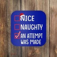 Christmas List Xmas Gift Nice Naughty An Attempt Was Made Gift Coaster thumb 0