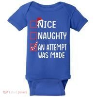 Christmas List Xmas Gift Nice Naughty An Attempt Was Made Gift Baby Bodysuit thumb 0