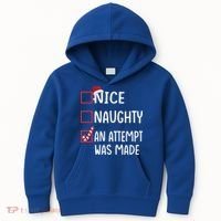 Christmas List Xmas Gift Nice Naughty An Attempt Was Made Gift Kids Hoodie thumb 0