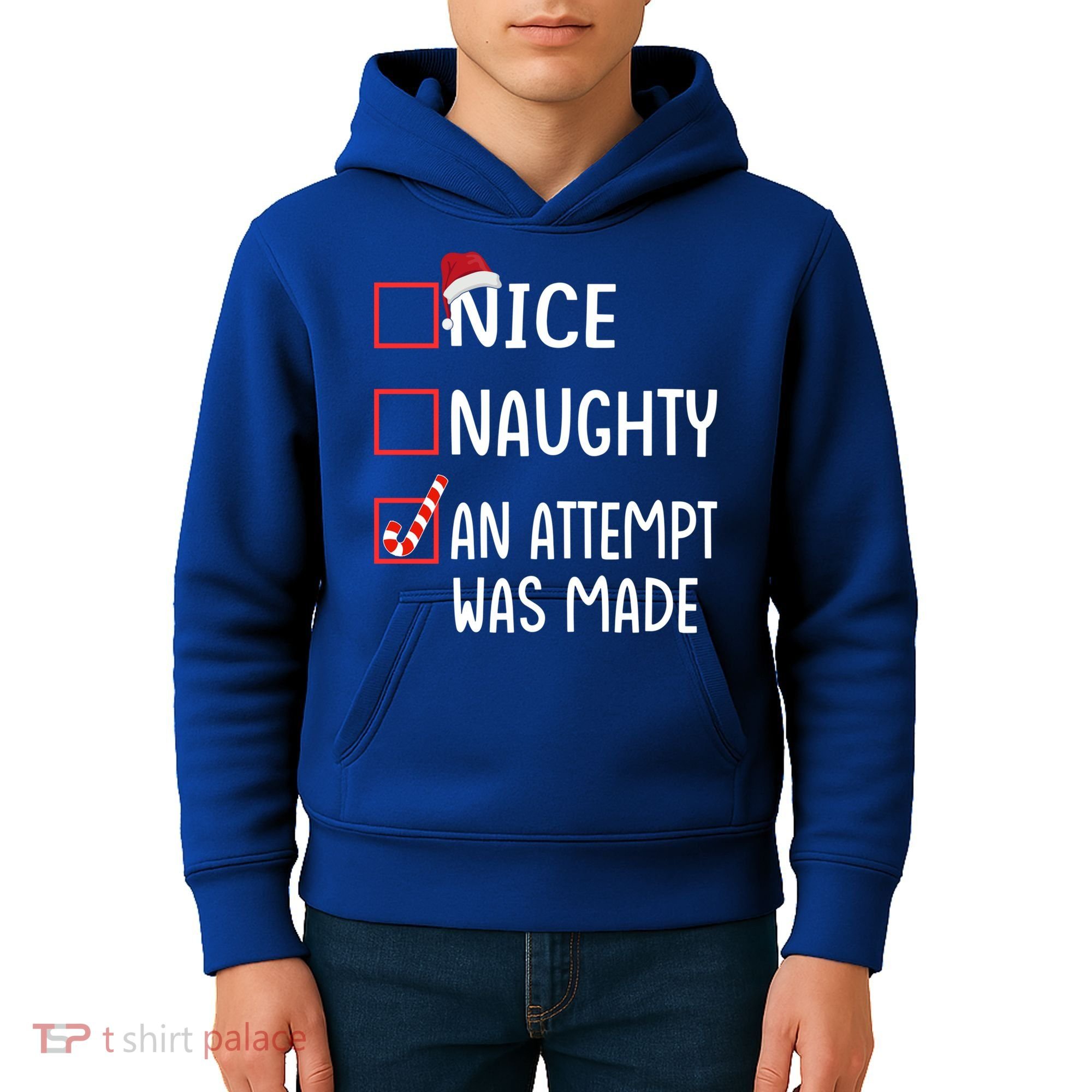 Christmas List Xmas Gift Nice Naughty An Attempt Was Made Gift Kids Hoodie