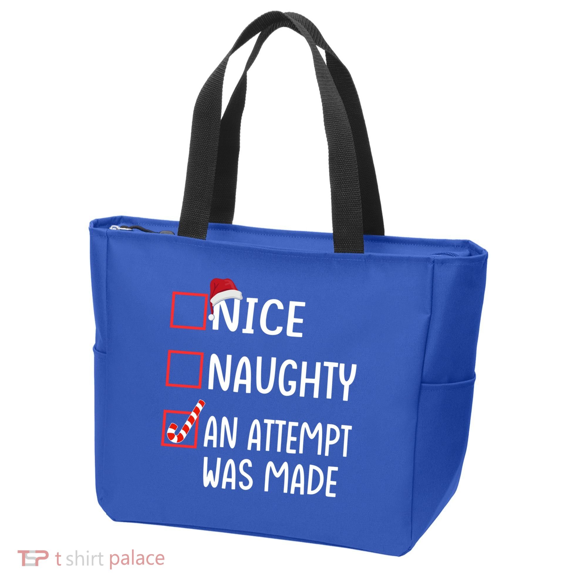 Christmas List Xmas Gift Nice Naughty An Attempt Was Made Gift Tote Bag