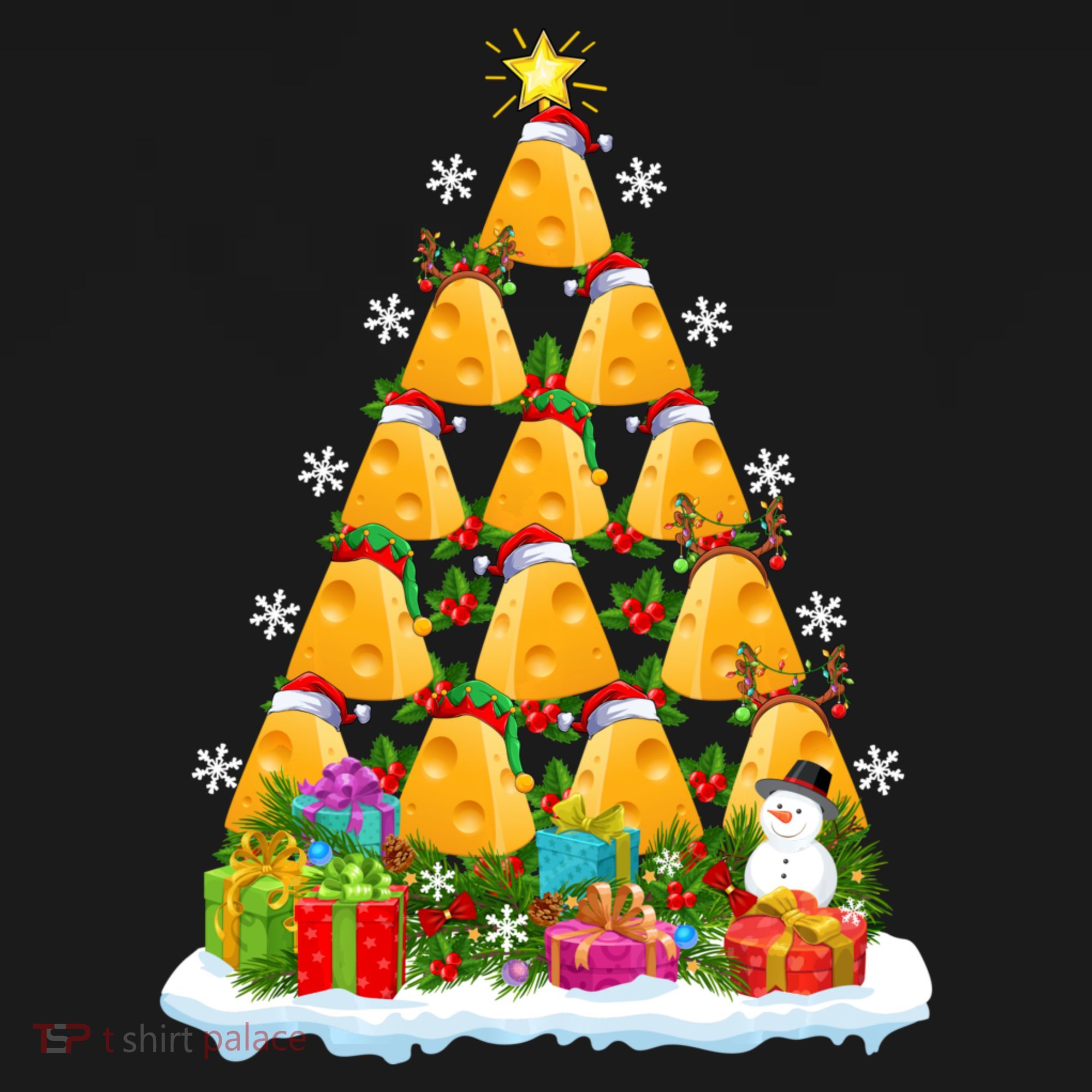 Cheese Lover Xmas Holiday Santa Cheese Christmas Tree Women's Hoodie