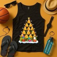 Cheese Lover Xmas Holiday Santa Cheese Christmas Tree Tank Top thumb 4