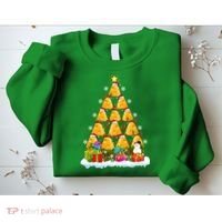Cheese Lover Xmas Holiday Santa Cheese Christmas Tree Sweatshirt thumb 2