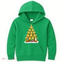 Cheese Lover Xmas Holiday Santa Cheese Christmas Tree Kids Hoodie thumb 0
