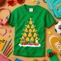 Cheese Lover Xmas Holiday Santa Cheese Christmas Tree Kids T-Shirt thumb 3