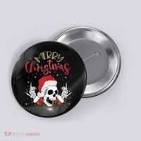 Christmas Light Xmas Santa Hat Funny Skull Merry Christmas Tank Top Button thumb 0
