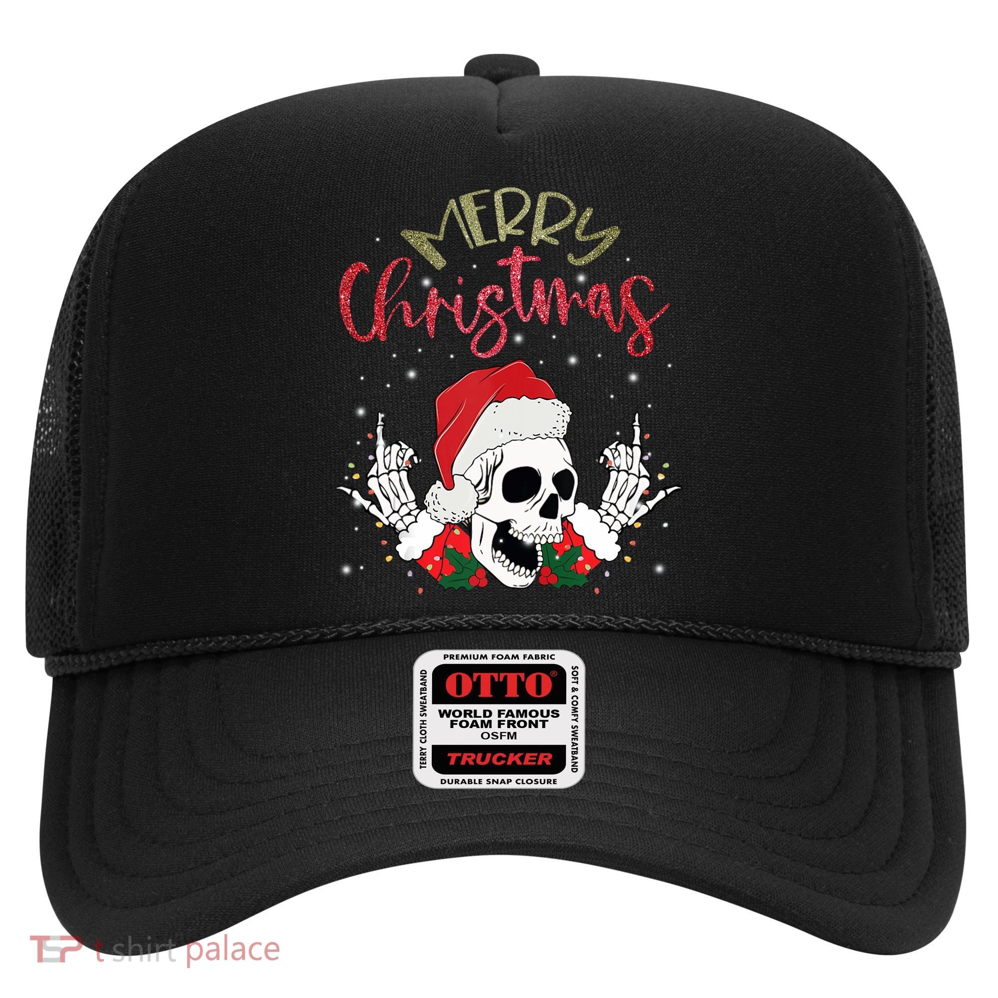 Christmas Light Xmas Santa Hat Funny Skull Merry Christmas Tank Top Hat