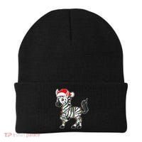 Christmas Lights Zebra Wearing Xmas Hat Zebra Lover Beanie thumb 0