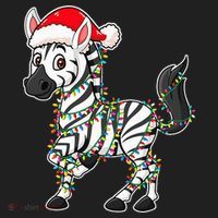Christmas Lights Zebra Wearing Xmas Hat Zebra Lover Beanie thumb 2