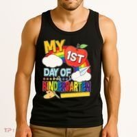 Cute My 1st Day Of Kindergarten Tank Top thumb 3