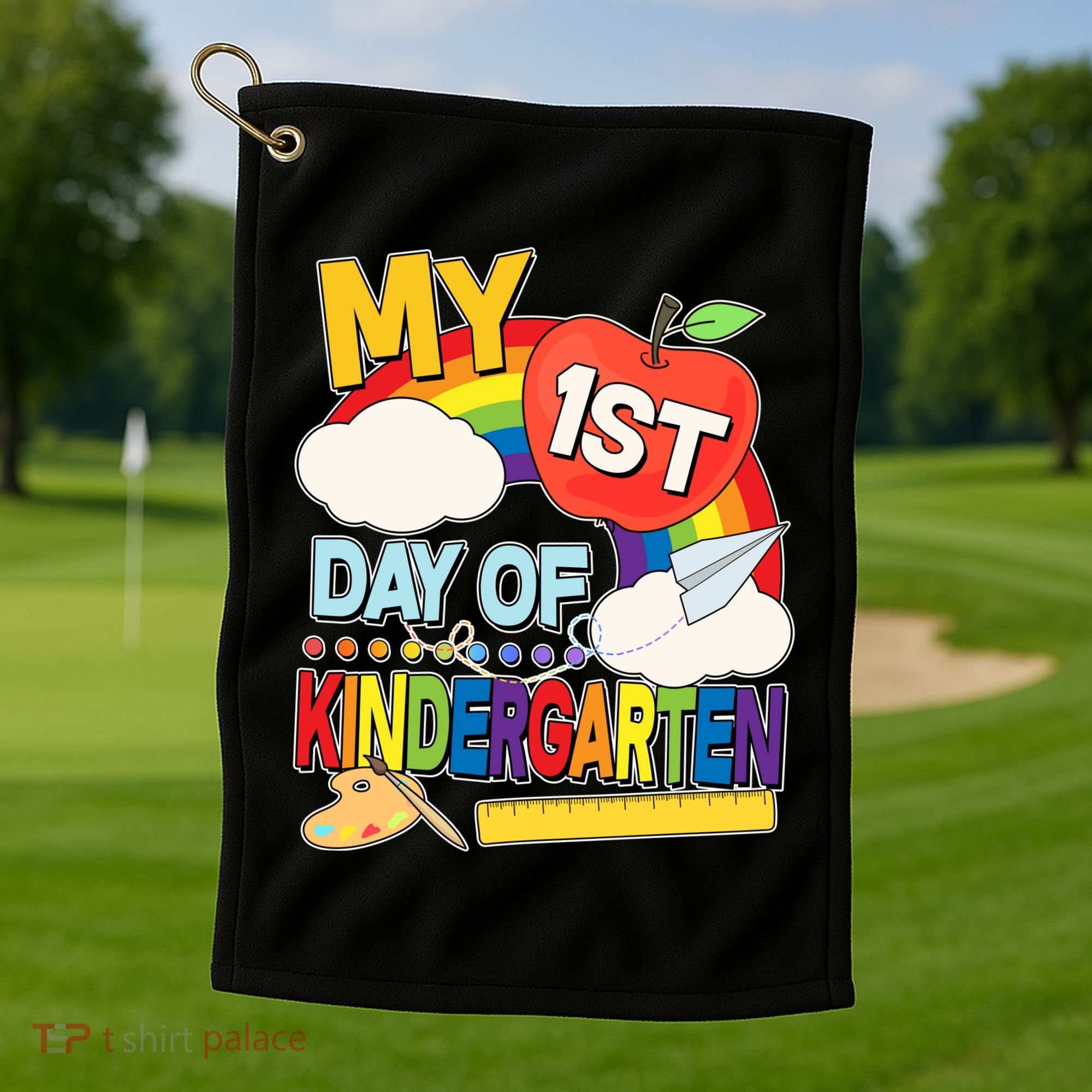 Cute My 1st Day Of Kindergarten Golf Towel