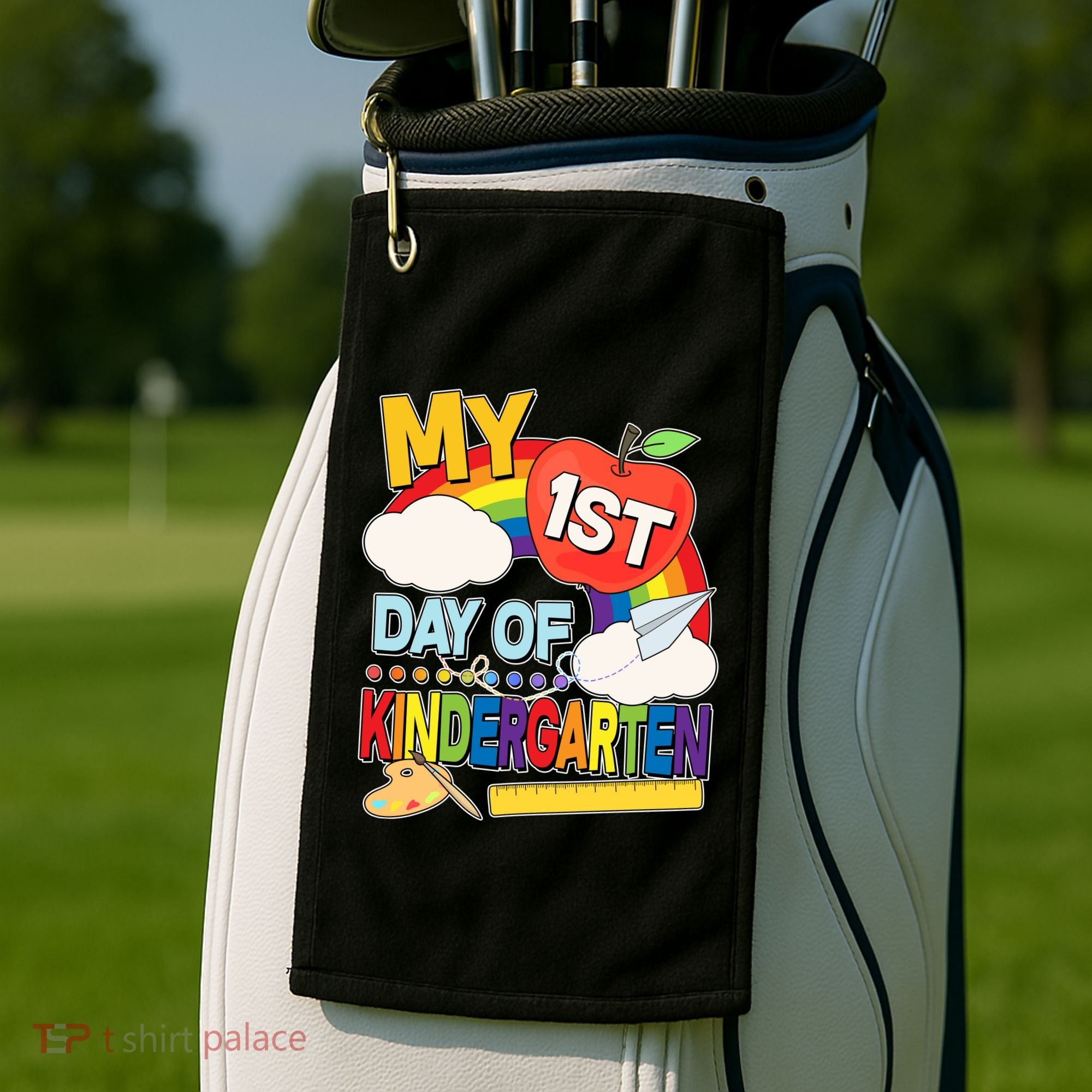 Cute My 1st Day Of Kindergarten Golf Towel