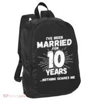 Couples Married 10 Years - Funny 10th Wedding Anniversary Port Authority Crush Ripstop Backpack thumb 0