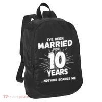 Couples Married 10 Years - Funny 10th Wedding Anniversary Port Authority Crush Ripstop Backpack thumb 1