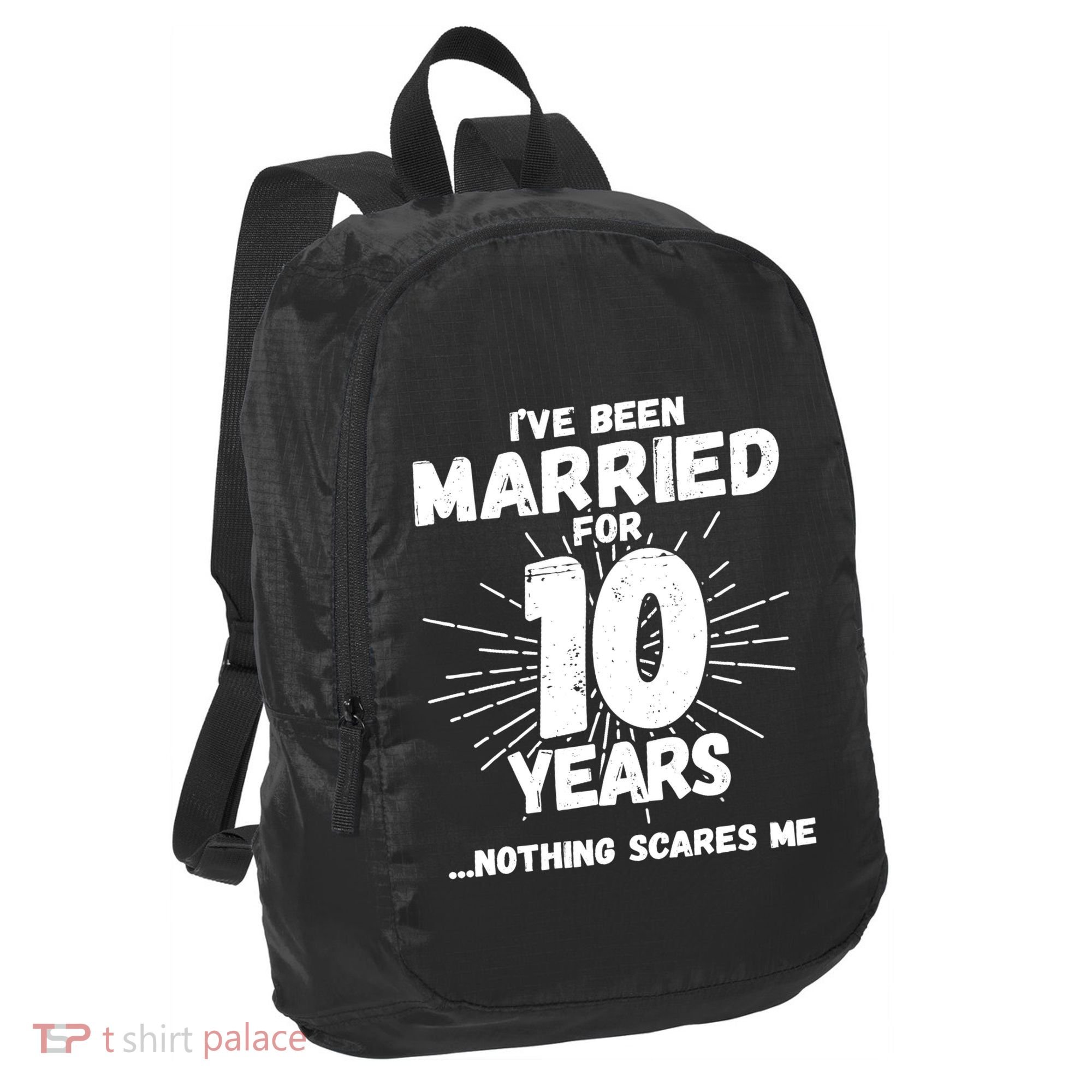 Couples Married 10 Years - Funny 10th Wedding Anniversary Port Authority Crush Ripstop Backpack